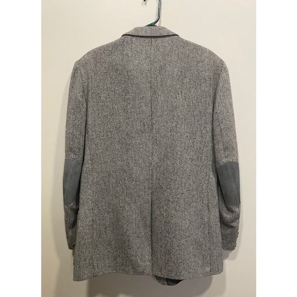 Vintage 100% Wool Gray Brown 40L Tweed Professional Blazer - Picture 5 of 12